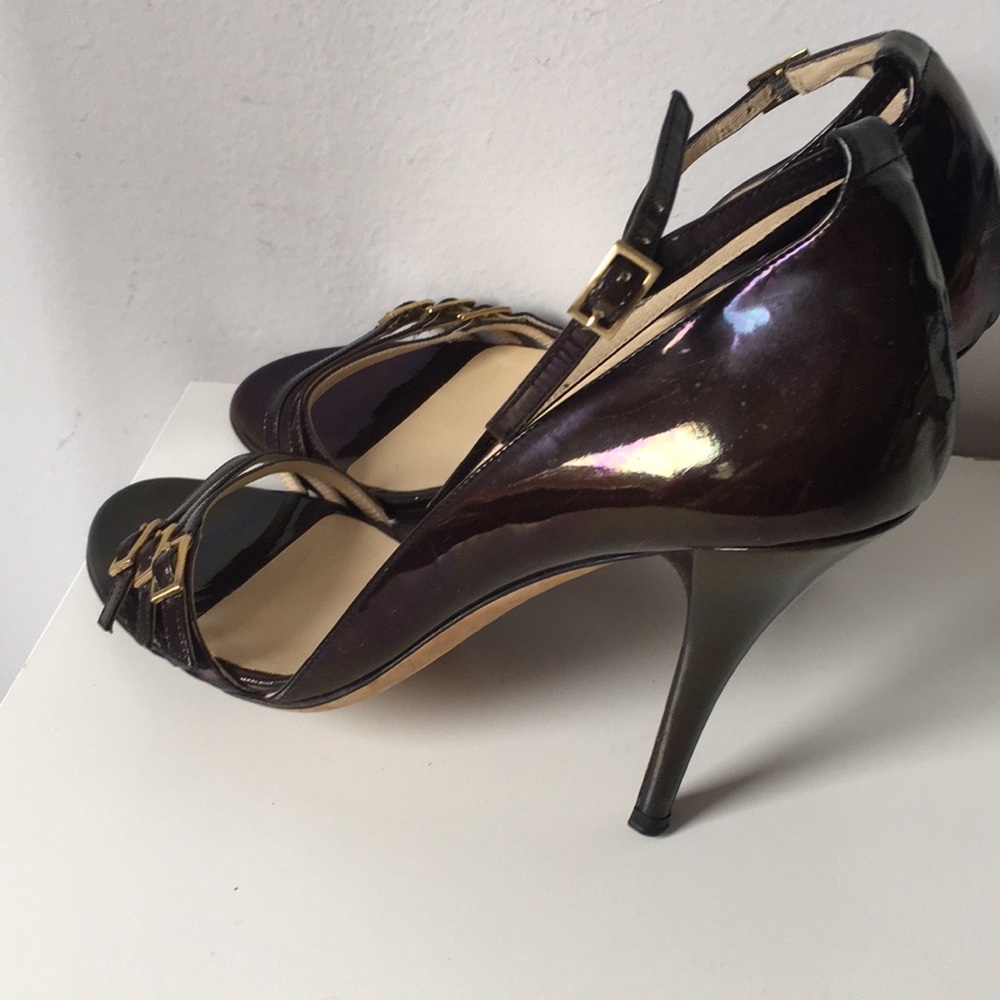 Jimmy Choo Purple / Black Metallic Heels Sandals size 39 - Picture 13 of 16